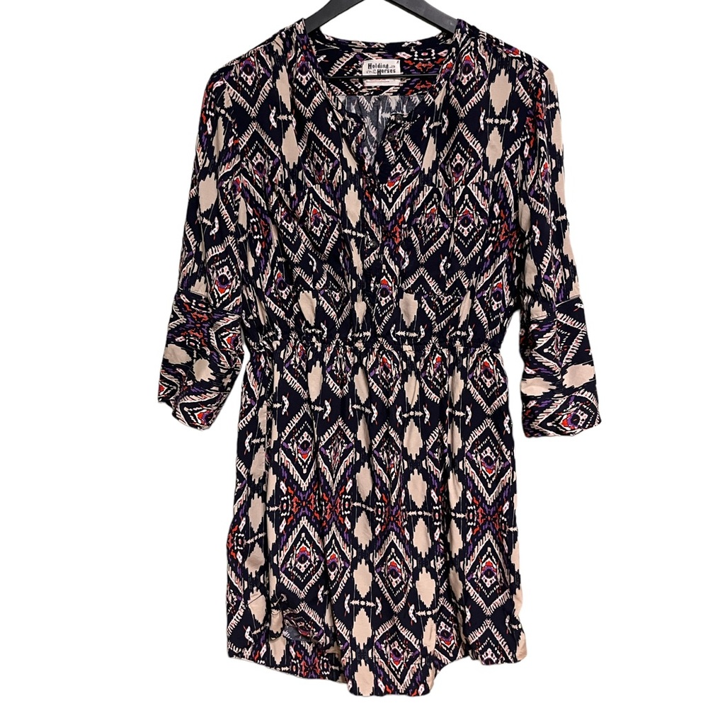 Holding Horses three quarter length sleeves mini dress
